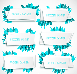 藍色冰晶banner矢量