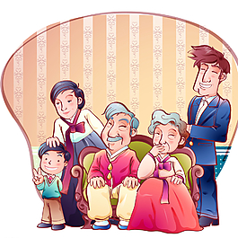 卡通一家人图片