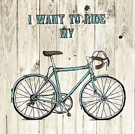 彩繪自行車海報矢量素材下載