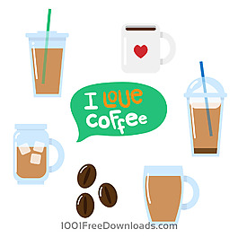 I love coffee 图标矢量图