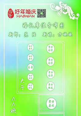 綠色婚禮席位圖