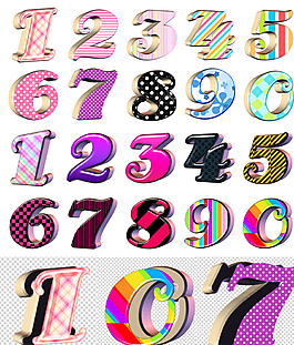 可爱立体数字图片