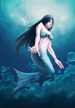 美人魚插畫圖片
