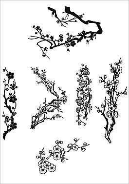 杏花矢量圖