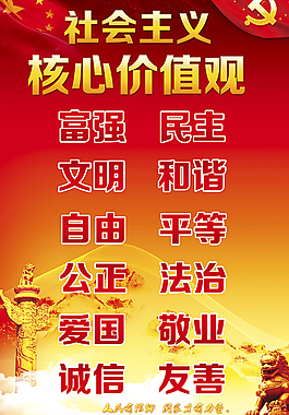 價(jià)值觀宣傳展板PSD圖片