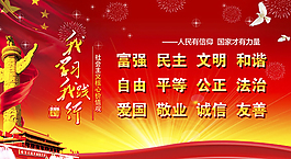 價值觀宣傳展板PSD圖片
