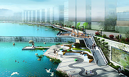 濱水景觀設計河道圖片