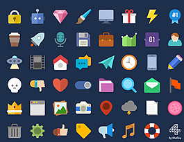 手機(jī)APP清新扁平化圖標(biāo)合集圖片