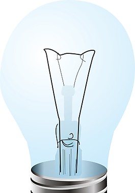藍色燈泡矢量圖