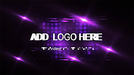 紫色舞臺燈光中的logo展示片頭AE模板