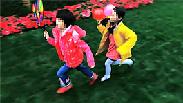 小孩玩耍实拍视频素材