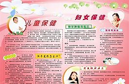 兒童婦女保健宣傳海報版式設計矢量模板