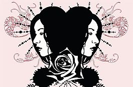 歐美風格人物剪影 矢量EPS_171