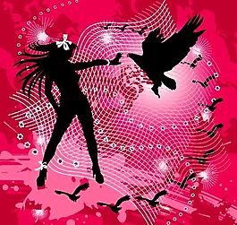 歐美風(fēng)格人物剪影 矢量EPS_025