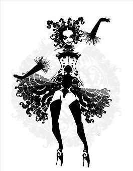 歐美風(fēng)格人物剪影 矢量EPS_005