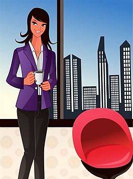白领丽人 商务女性 矢量人物 AI_31
