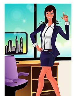 白领丽人 商务女性 矢量人物 AI_28