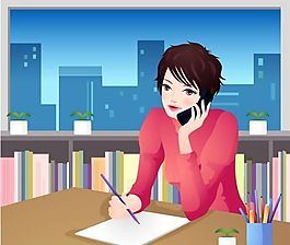白领丽人 商务女性 矢量人物 AI_07
