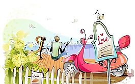 時(shí)尚男女 休閑生活 矢量 AI_85
