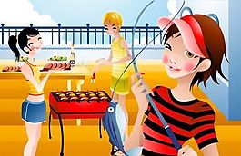 時尚男女 休閑生活 矢量 AI_01