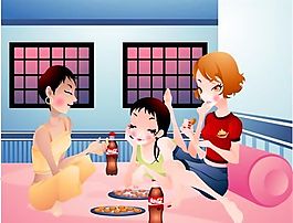 時尚男女 派對生活 矢量 AI_17