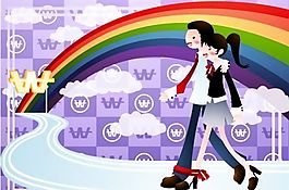 情人世界 兩人世界 矢量 AI_100