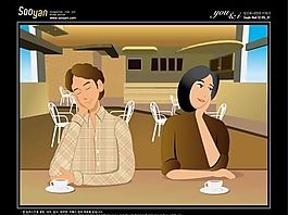 情人世界 兩人世界 矢量 AI_050