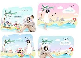 時(shí)尚女性 夏日生活 矢量人物 AI_27