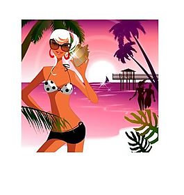 時(shí)尚女性 夏日生活 矢量人物 AI_26