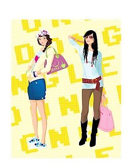 时尚女性 青春少女 矢量人物 AI_7