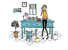 時(shí)尚女性 家庭生活 矢量人物 AI_45