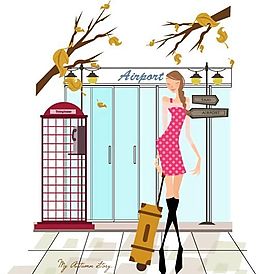 时尚女性 休闲秋日 矢量人物 AI_46