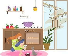 時(shí)尚女性 休閑秋日 矢量人物 AI_10