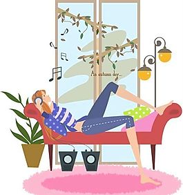 時(shí)尚女性 休閑秋日 矢量人物 AI_04