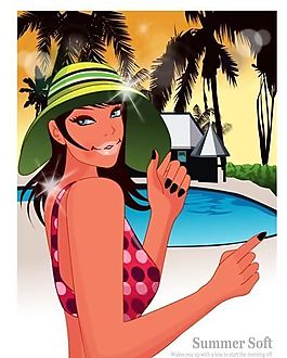 時尚女性 浪漫夏日 沙灘泳裝 矢量人物 AI_74