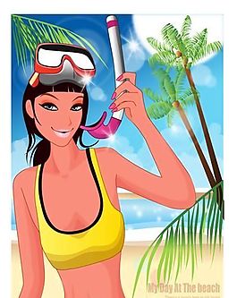 時(shí)尚女性 浪漫夏日 沙灘泳裝 矢量人物 AI_01