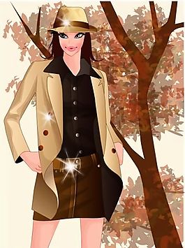 時(shí)尚女性 矢量人物 AI_49