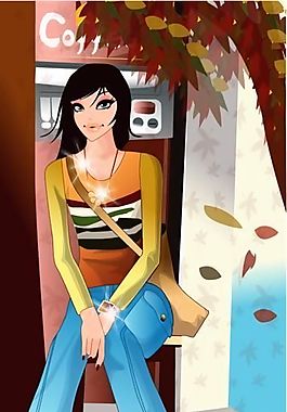 時尚女性 矢量人物 AI_42