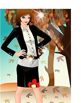 時尚女性 矢量人物 AI_40