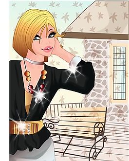 時(shí)尚女性 矢量人物 AI_33