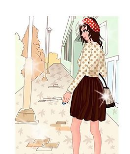 時尚女性 矢量人物 AI_31
