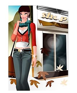 時尚女性 矢量人物 AI_13