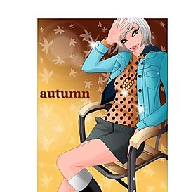 時尚女性 矢量人物 AI_05