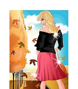時(shí)尚女性 矢量人物 AI_02