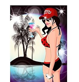 時(shí)尚女性 派對(duì)生活 矢量人物 AI_071