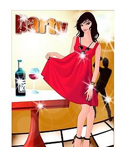 時(shí)尚女性 派對(duì)生活 矢量人物 AI_061