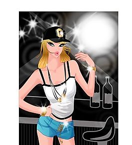 時(shí)尚女性 派對(duì)生活 矢量人物 AI_056