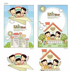 歡樂家庭 家庭生活 矢量 AI_195