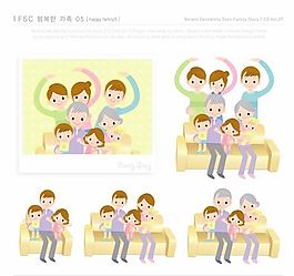 歡樂家庭 家庭生活 矢量 AI_193