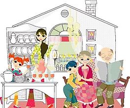 歡樂家庭 家庭生活 矢量 EPS_147